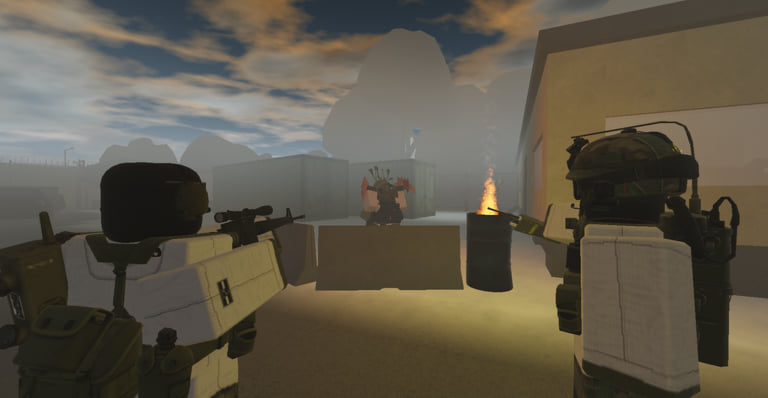 Wayward Outpost Roblox Soldaten verteidigen einen verschneiten Militär-Outpost gegen Infizierte